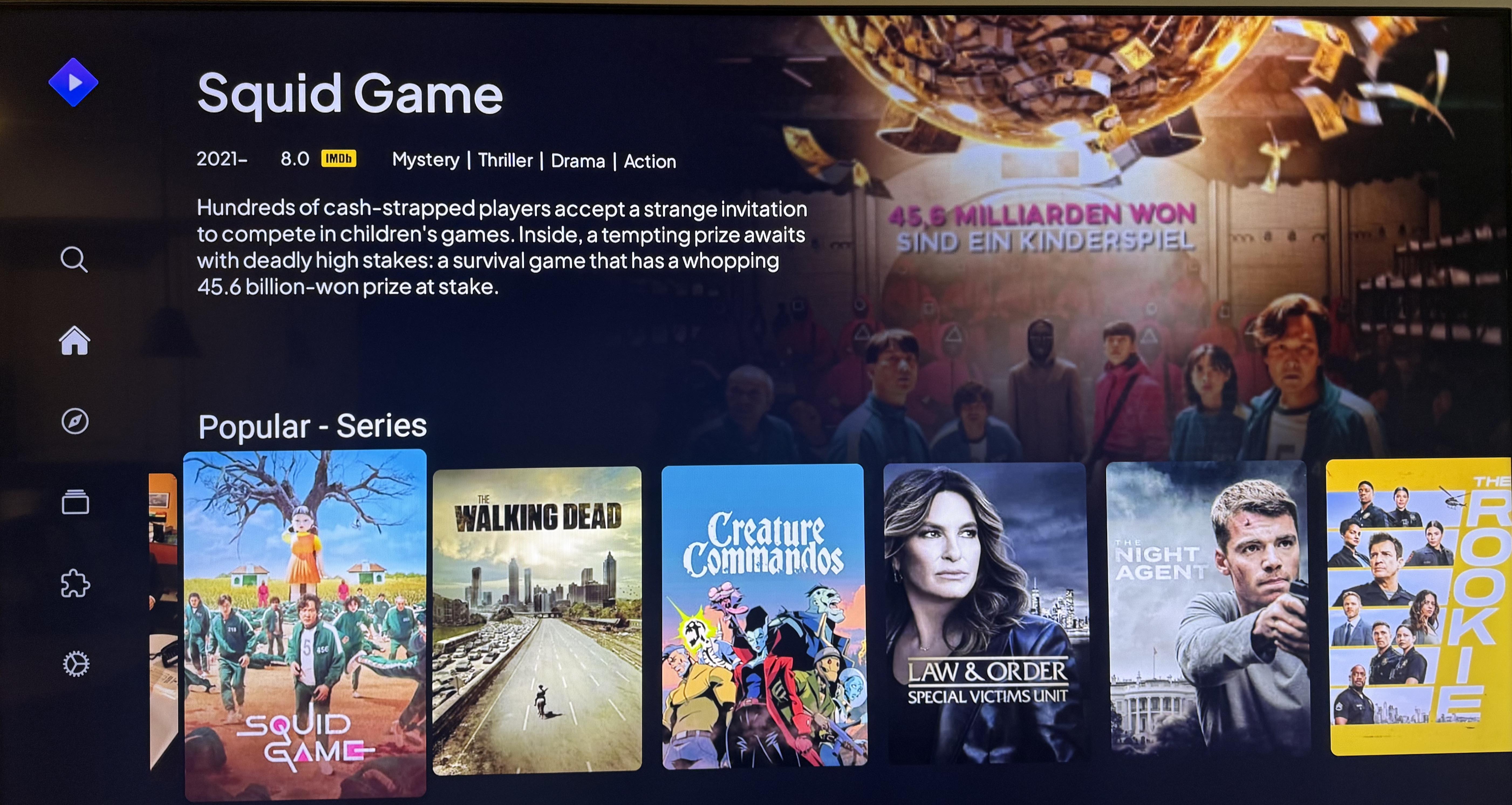 Stremio modern interface showcasing the clean and intuitive design with multiple content sources integrated seamlessly